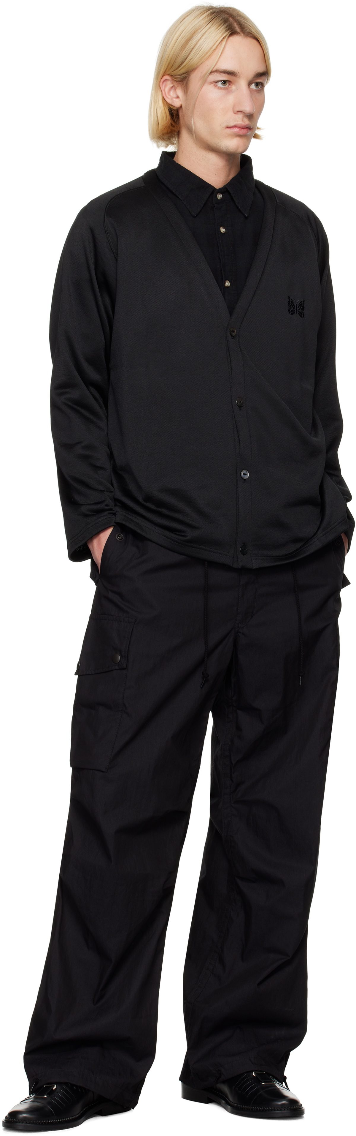 NEEDLES Black V Neck Cardigan Needles