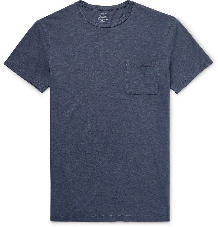 Photo: J.Crew - Slim-Fit Garment-Dyed Slub Cotton-Jersey T-Shirt - Men - Navy