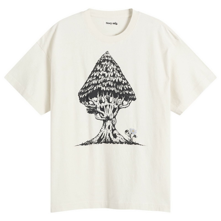 Photo: Story mfg. Men's Hand Embroidered Grateful T-Shirt in Tree Hugging