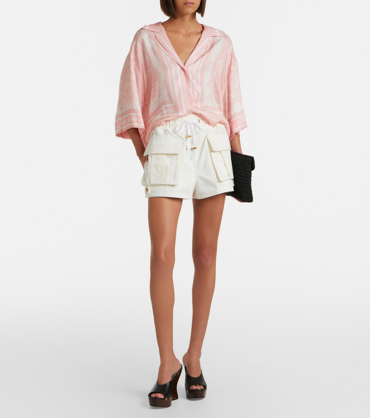 Balmain Printed twill pajama shirt