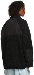 We11done Black Oversized Fleece Sweatshirt