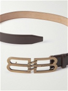Balenciaga - 4cm Logo-Embellished Leather Belt - Brown