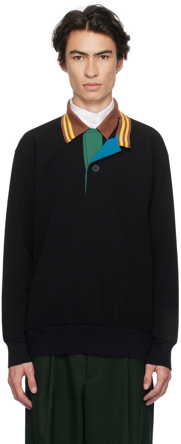 kolor Black Asymmetric Polo