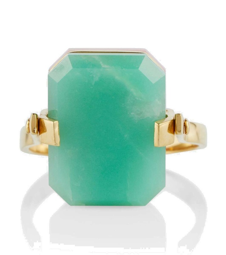 Photo: Aliita Deco Sandwich 9kt yellow gold ring with opal and chrysoprase