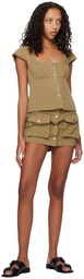 Staud Khaki Tamara Skort