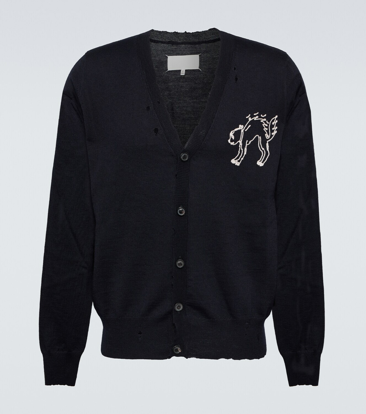 Maison Margiela Embroidered wool cardigan Maison Margiela