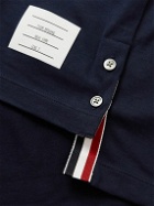 Thom Browne - Logo-Appliquéd Striped Cotton-Jersey T-Shirt - Blue