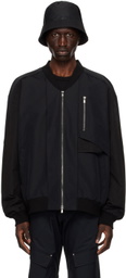 CARNET-ARCHIVE Black Architectural Bomber Jacket