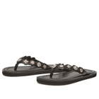 Toga Pulla Women's Leather Flip Flops in Black