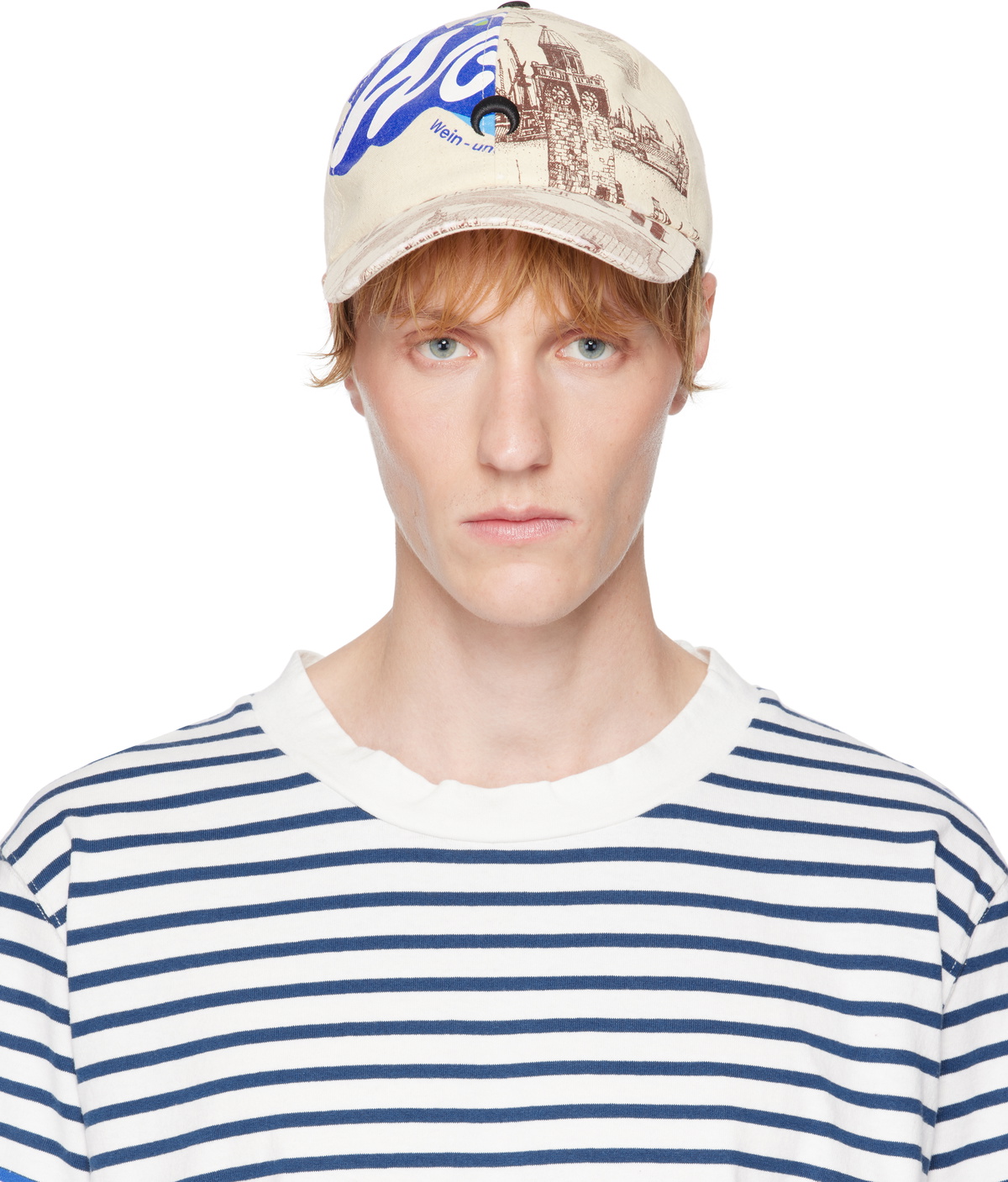 Marine Serre Black Regenerated All Over Moon Cap Silk Veiled Cap