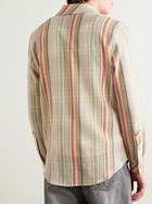 God's True Cashmere - Ruler Striped Recycled-Cashmere and Wool-Blend Gauze Shirt - Neutrals