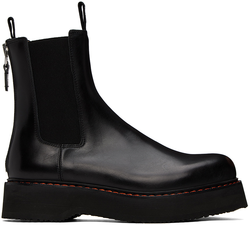 R13 Black Single Stack Chelsea Boots R13