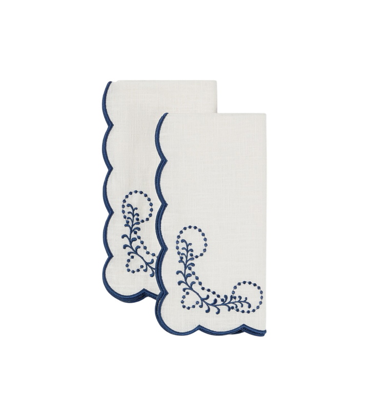 Photo: Cabana Set of 2 embroidered linen napkins