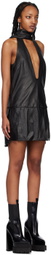 Maximilian Davis Black Sienna Leather Minidress