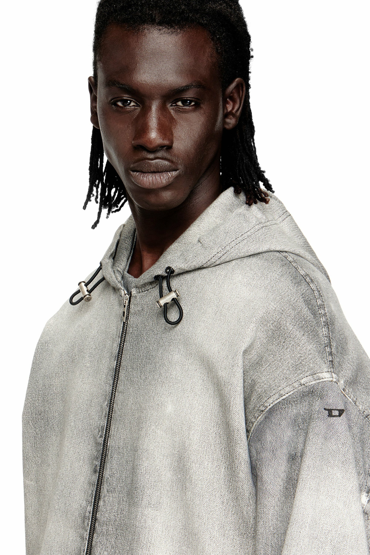 Diesel Hooded jacket in trompe l'oeil Jogg Jeans - Denim Jackets