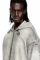 Diesel Hooded jacket in trompe l'oeil Jogg Jeans - Denim Jackets Mens in Grey