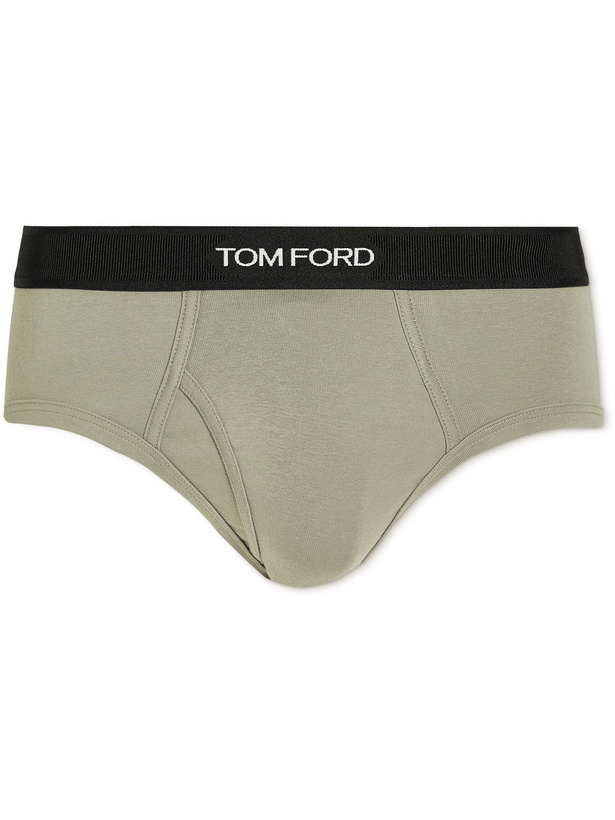 Photo: TOM FORD - Stretch-Cotton Briefs - Green