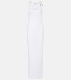 Jean Paul Gaultier Piercing cotton jersey maxi dress