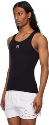 Marine Serre Black Moon Logo Ribbed Jersey Tank Top