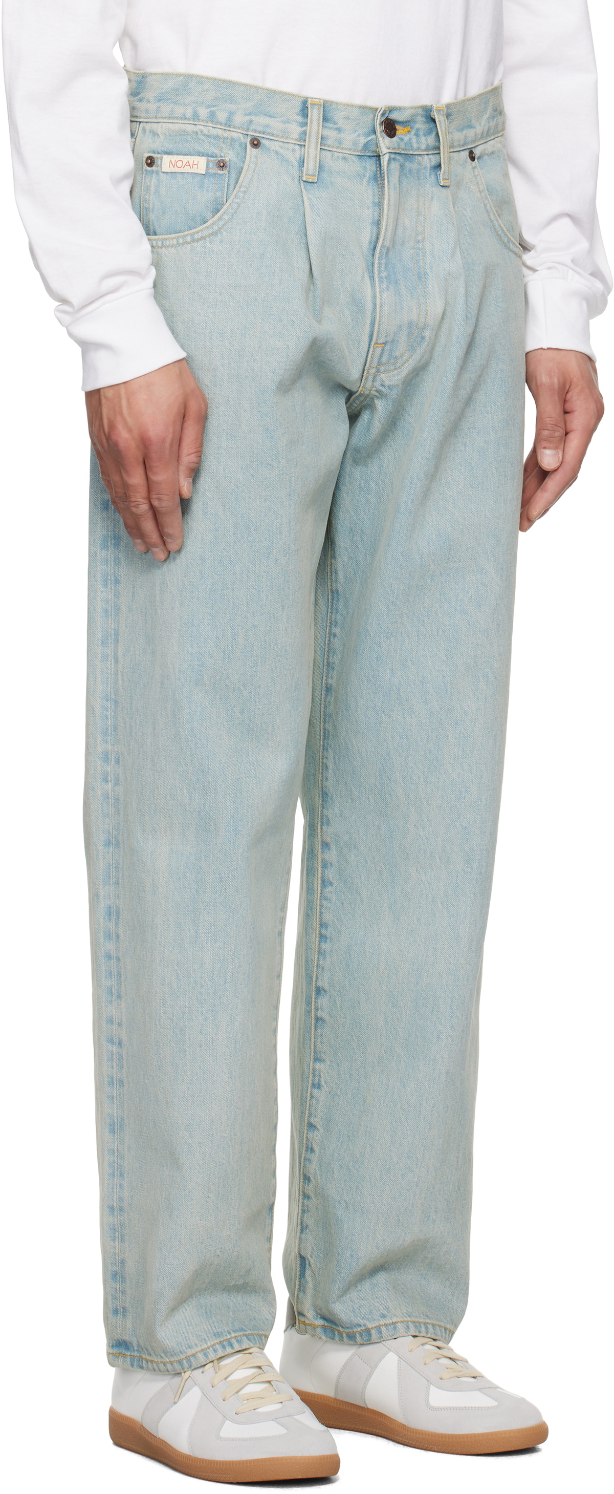 Noah Blue Pleated Jeans