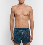 Derek Rose - Brindisi Printed Silk-Satin Boxer Shorts - Men - Petrol