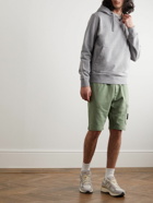 Stone Island - Straight-Leg Garment-Dyed Cotton-Jersey Drawstring Shorts - Green