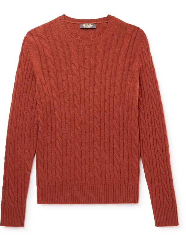 Photo: Loro Piana - Cable-Knit Baby Cashmere Sweater - Brown