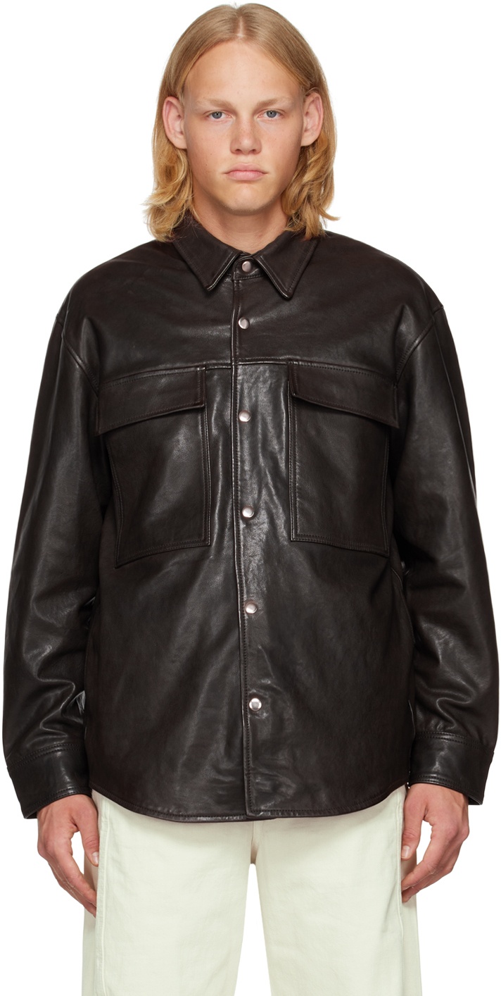Photo: PRESIDENT's Black Flap Pocket Leather Jacket