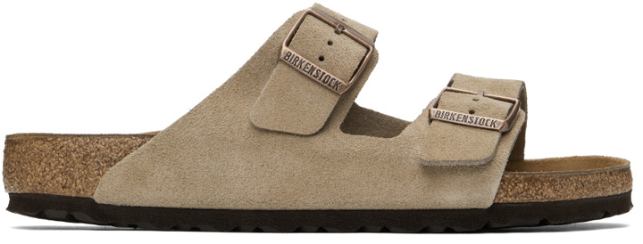 Photo: Birkenstock Taupe Suede Soft Footbed Arizona Sandals