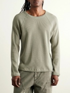 AGOLDE - Payson Waffle-Knit Cotton-Blend T-Shirt - Green