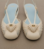 Valentino Garavani Cœur Royal leather slingback flats