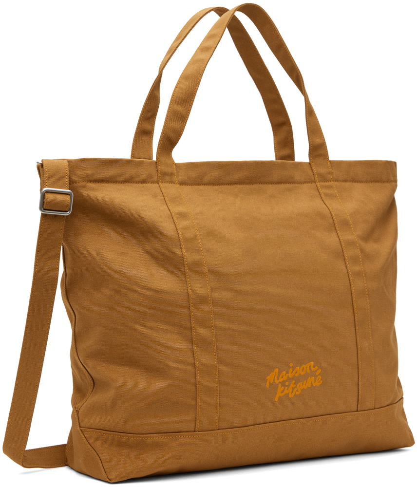 Maison Kitsuné Tan XXL Bold Fox Head Tote Maison Kitsune