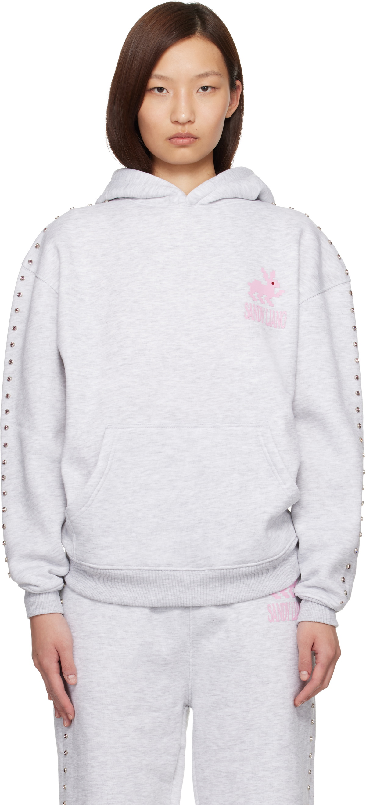 Sandy Liang Gray Sookie Hoodie Sandy Liang