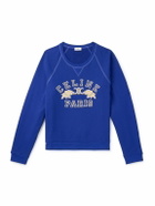 CELINE - Slim-Fit Logo-Print Cotton-Jersey Sweatshirt - Blue