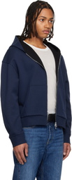 Givenchy Navy Zipped Scuba Hoodie