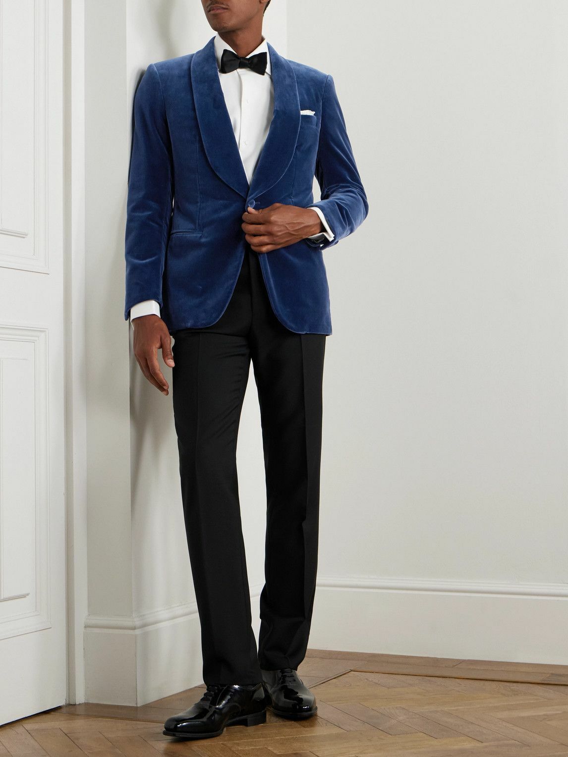 Kingsman - Cotton-Velvet Tuxedo Jacket - Blue