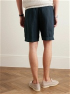 Canali - Straight-Leg Linen Drawstring Shorts - Blue