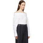 Cedric Charlier Off-White Off-the-Shoulder Blouse