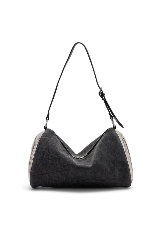 Photo: Diesel Load-D-Shoulder bag with transparent Oval D sides - Shoulder Bags - Unisex - Black