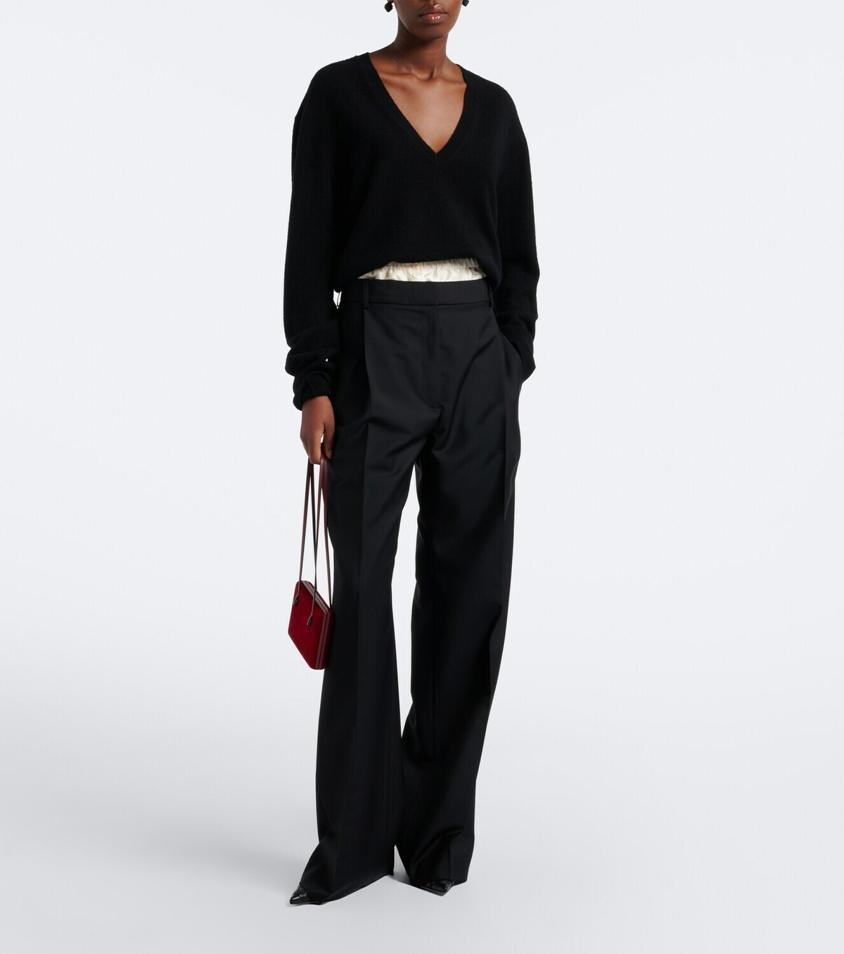 Róhe Wool and mohair wide-leg pants