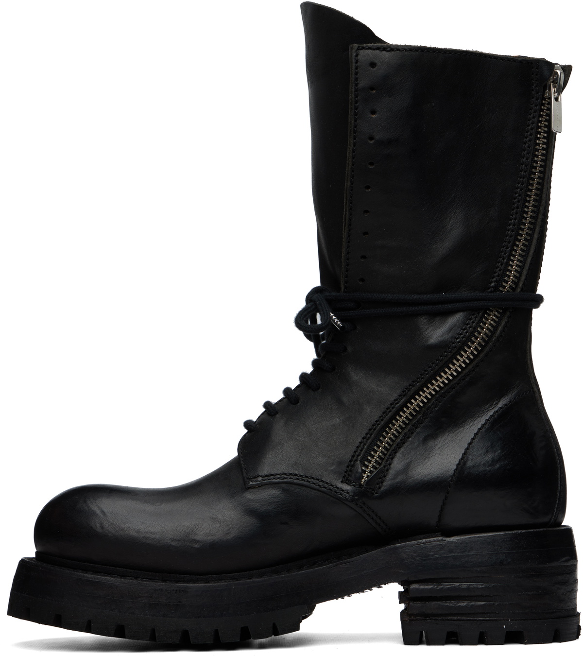 A DICIANNOVEVENTITRE Black Horse Luke High Biker Boots