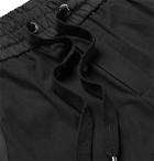 Dolce & Gabbana - Black Tapered Gabardine Panelled Cotton-Blend Twill Drawstring Trousers - Black