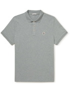 Moncler - Logo-Appliquéd Cotton-Piqué Polo Shirt - Gray