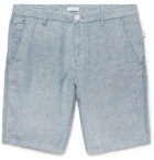 Onia - Linen-Chambray Shorts - Light blue