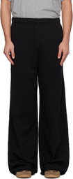 MM6 Maison Margiela Black Embroidered Logo Sweatpants