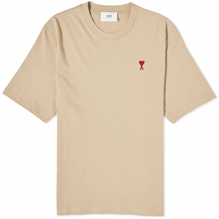 Photo: AMI Paris Men's Small A Heart T-Shirt in Champagne