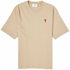 AMI Paris Men's Small A Heart T-Shirt in Champagne