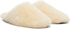 Aeyde Off-White Rega Shearling Slippers