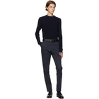 Ermenegildo Zegna Navy Cashmere Crewneck Sweater