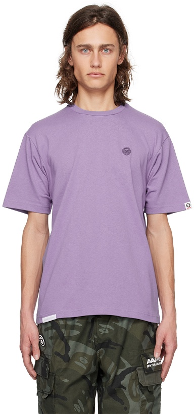 Photo: AAPE by A Bathing Ape Purple Embroidered T-Shirt